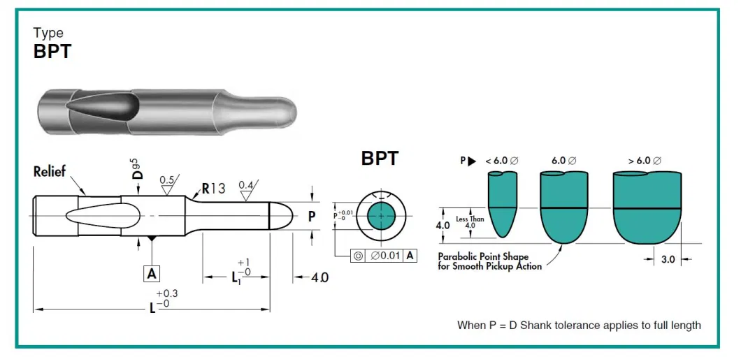 Positive Pick-up Pilots Dayton Standard Parts Punch with Ticn Coating Customize